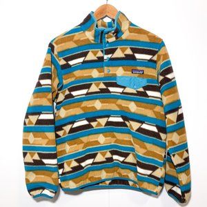 (NWOT) PATAGONIA Women’s Synchilla Snap-T Fleece in Guatemalan Tango Bear Print